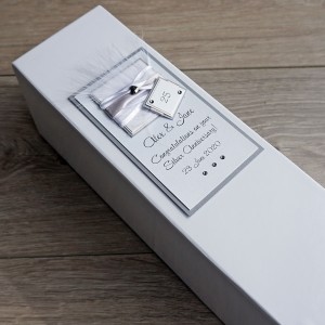 Silver wedding bottle gift box