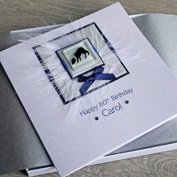 Sheepdog Boxed Birthday Card Blue