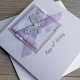 Lilac Butterflies Handmade Birthday Card