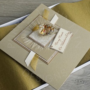 Luxury Valentine's Day Card "Gold Glass Heart"