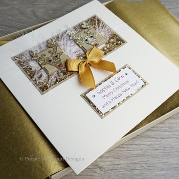 Luxury Boxed Christmas Card "Sparkly Reindeer"